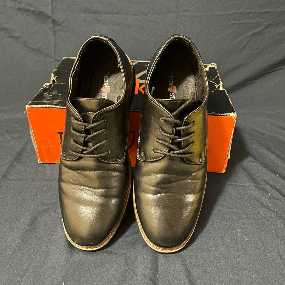 Deer Stags Black Leather Oxfords